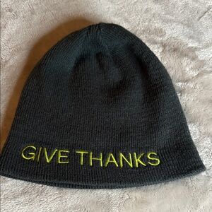 Kids Black Beanie with Yellow Embroidery